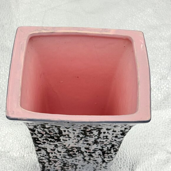 VTG McCoy‎ Pottery Vase Pink Black Speckled Ceramic Mid-Century Modern Signed - Picture 14 of 14